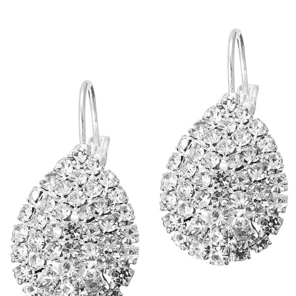 Khuyên tai đính đá hình giọt nước thời trang thanh lịch dành cho nữ