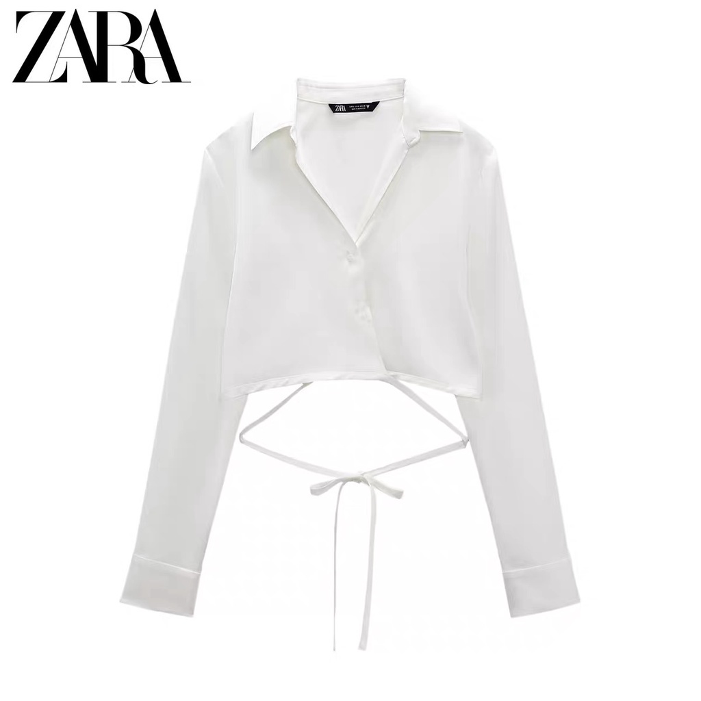 Áo Sơ Mi Lụa satin 3 Màu TRF Thời Trang Mùa Xuân ZARA Dành Cho Nữ