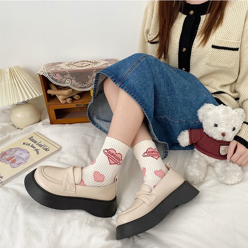 Giày Lười Da Đế Dày Phong Cách Anh Quốc Thời Trang Cho Nữ