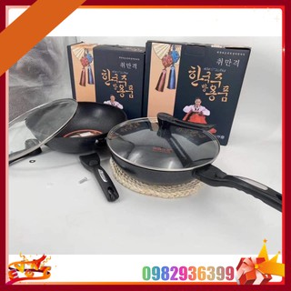 Chảo Chống Dính Siêu Bền Đá Hàn Quốc Có Nắp – Chảo Đá Hàn Quốc Sâu Lòng