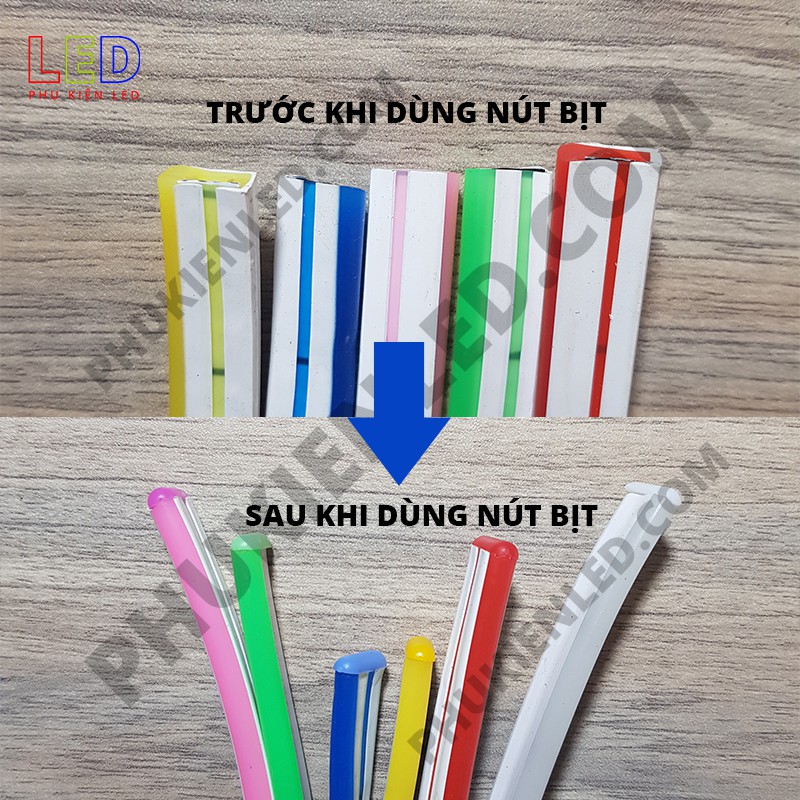 10 Đầu Bịt Dây Led Neon Kích Thước 6x12mm - Nút Bít Dây Led Neon - Đầu chụp Dây Led Neon - Số lượng 10 cái