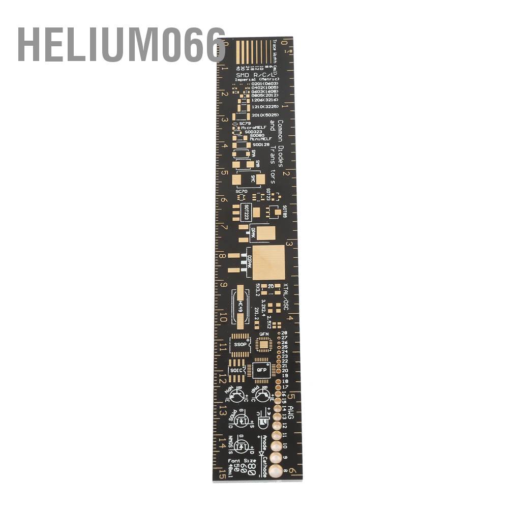 Helium066 6inch 15CM Multifunctional Printed Circuit Board Ruler Measuring Tool for Electronic Engineers