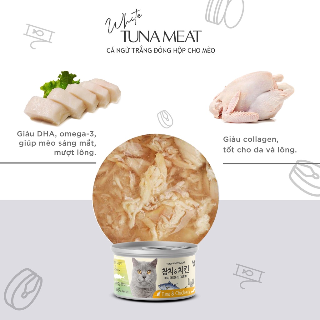 Pate cá ngừ trắng các loại dành cho mèo White Tuna Meat 80g