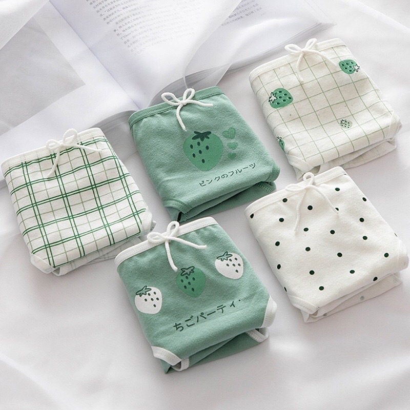 Set 05 Quần Lót Nữ Cotton Nâng Mông Co Dãn 4 Chiều Hoạ Tiết Dễ Thương HAVAVA