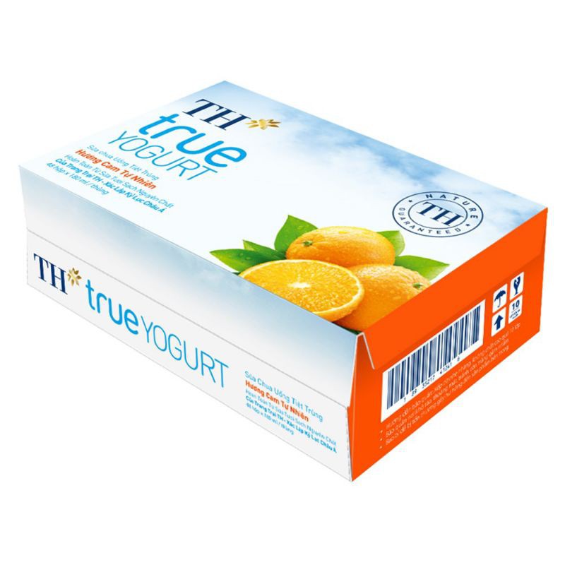 Thùng Sữa Chua Uống Tiệt Trùng Hương Cam Tự nhiên TH True Yogurt 180mlx4