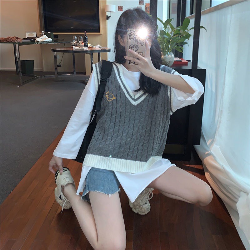 Gile Len Nữ Hàn Ulzzang, Áo Len Gile Nữ Màu Sắc Vintage Form Rộng FreeSize Siêu Xinh | BigBuy360 - bigbuy360.vn