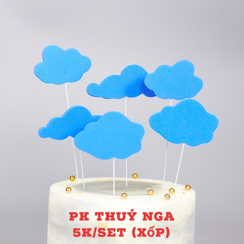 5 BỘ MÂY CHẤT LIỆU XỐP TRANG TRÍ BÁNH KEM