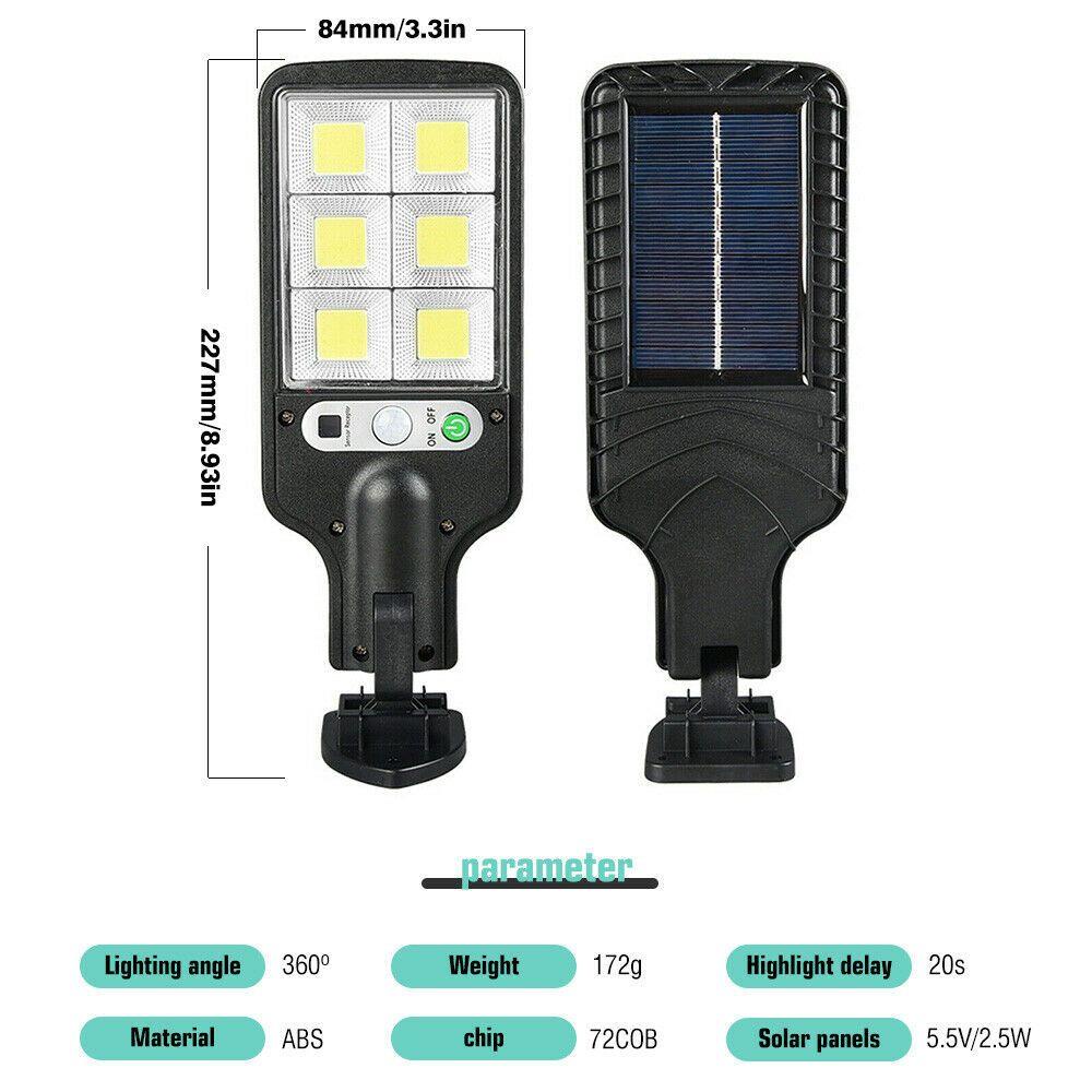 ♫Daphne♫ Đèn LED Gắn Tường Ngoài Trời 600W Cảm Biến Chuyển Động Sử Dụng Năng Lượng Mặt Trời