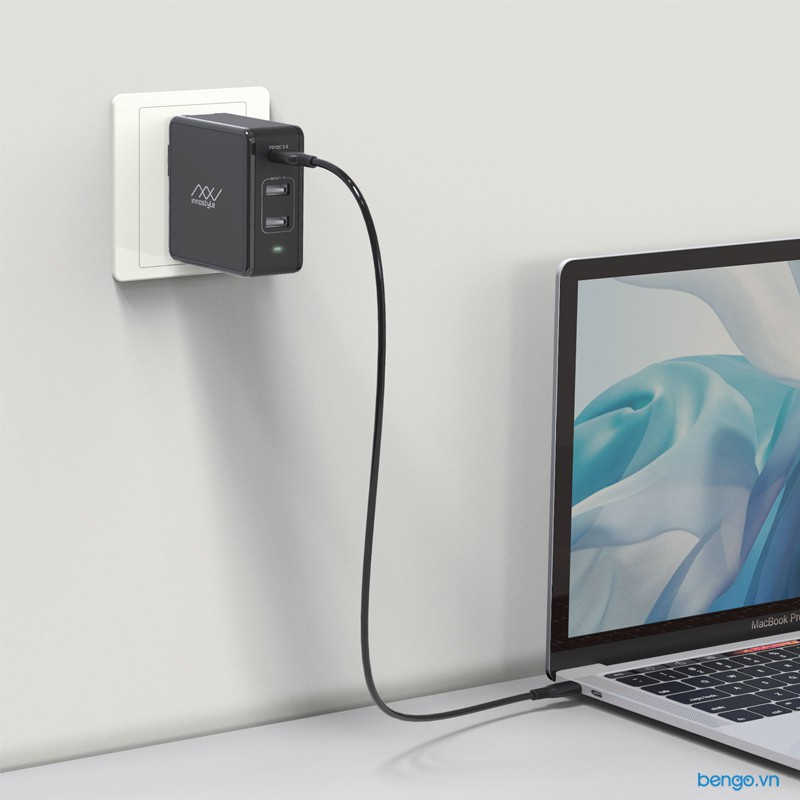 Sạc đa cổng Macbook Innostyle Gomax Plus 73W (USB-C PD 61W + 2 USB Smart AI)