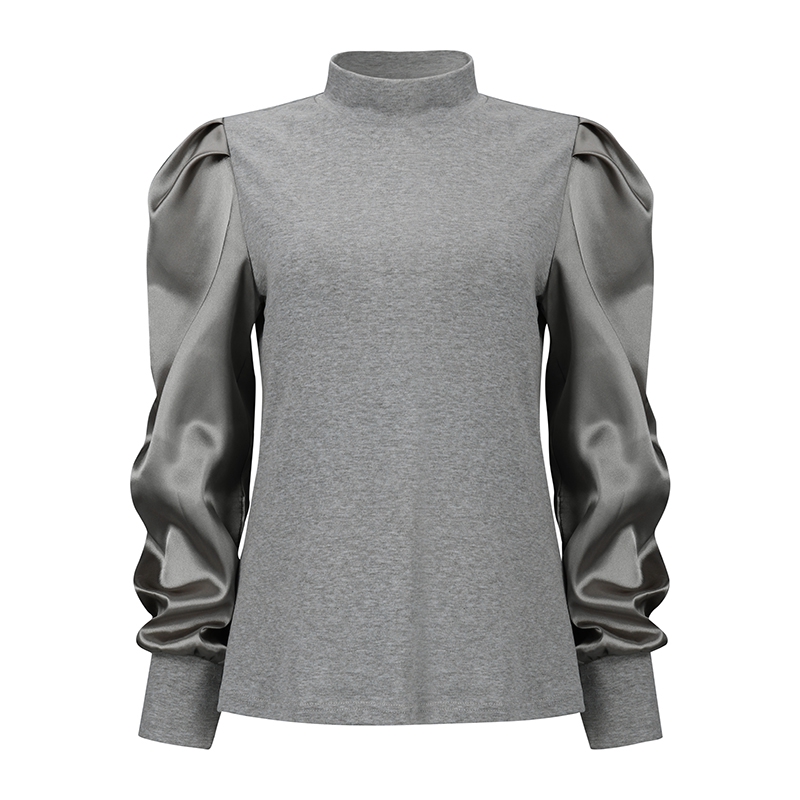 Áo ZANZEA Thiết Kế Tay Phồng Cổ Cao Co Giãn Thời Trang Cho Nữ