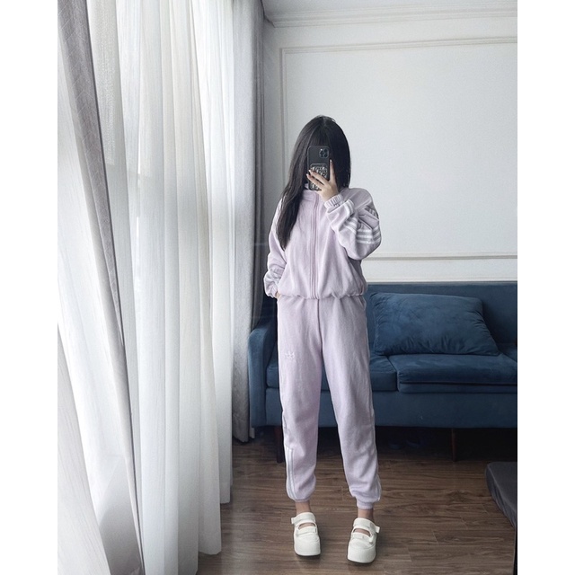 SN79 - BỘ NỮ KHOÁ CỔ TRỤ DAS TÍM NHẠT