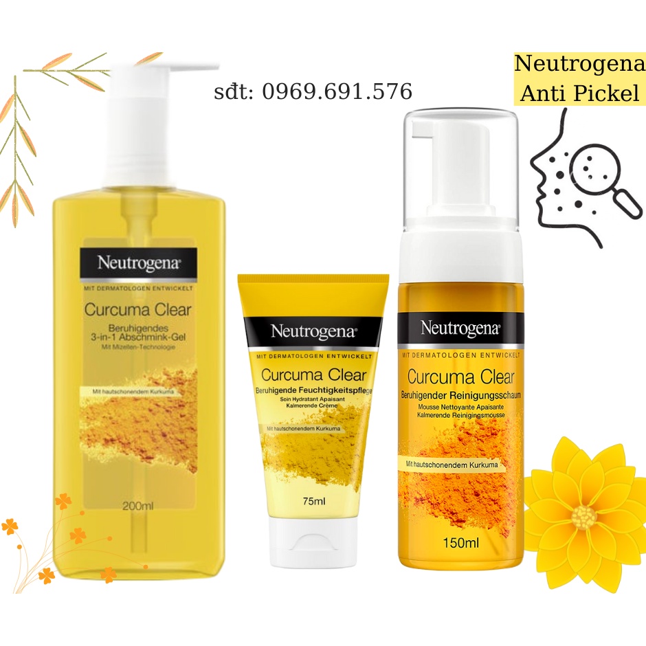 Kem dưỡng ẩm làm dịu da tổn thương bởi mụn, với tinh bột Nghệ - Neutrogena Curcuma Clear