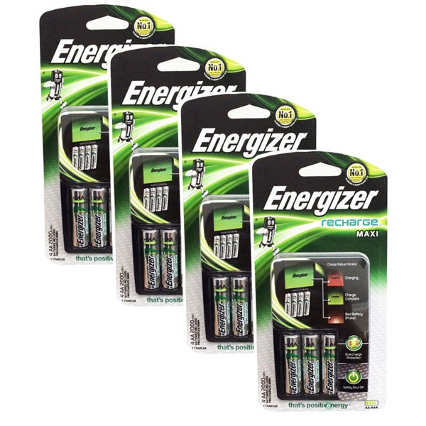 Bộ Sạc Energizer tự ngắt kèm 4 Pin AA 2000mAh