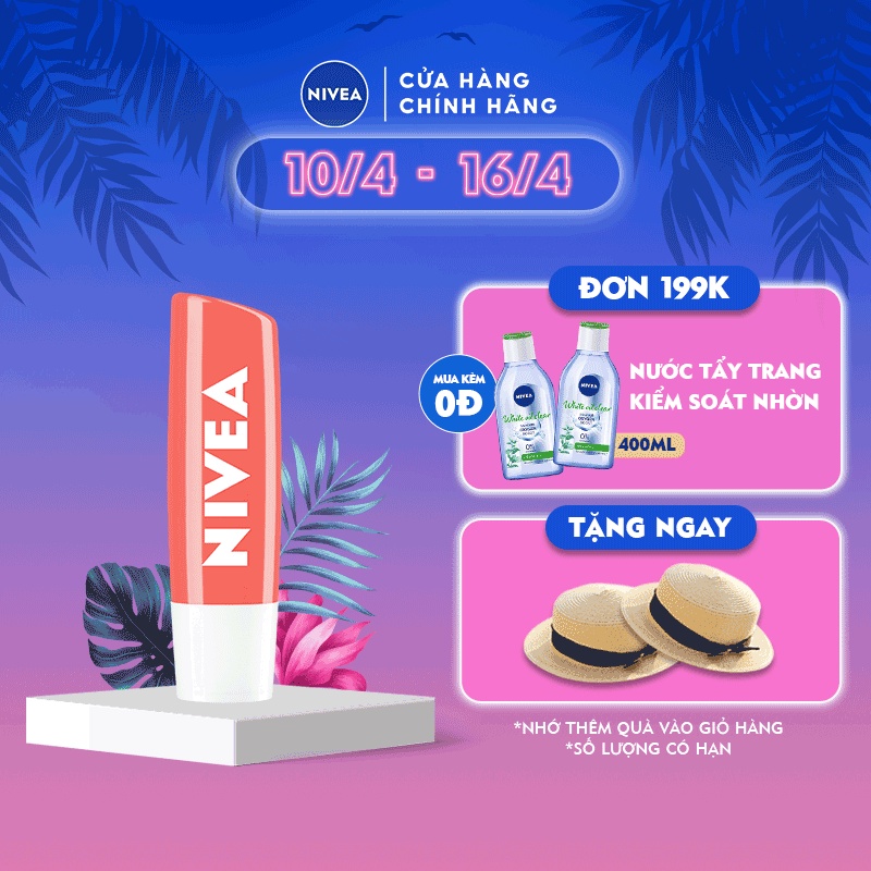 Son dưỡng ẩm Nivea sắc cam hương đào Peach Shine (4.8g) 85031