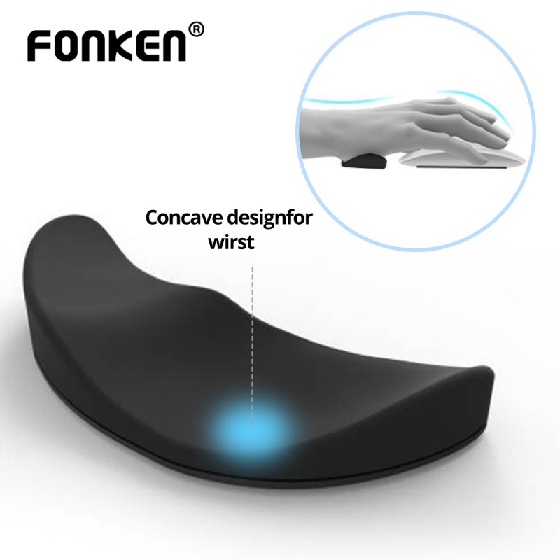 Đệm kê cổ tay FONKEN bằng Silicon Gel không trơn trượt hỗ trợ sử dụng chuột chơi game làm việc văn phòng