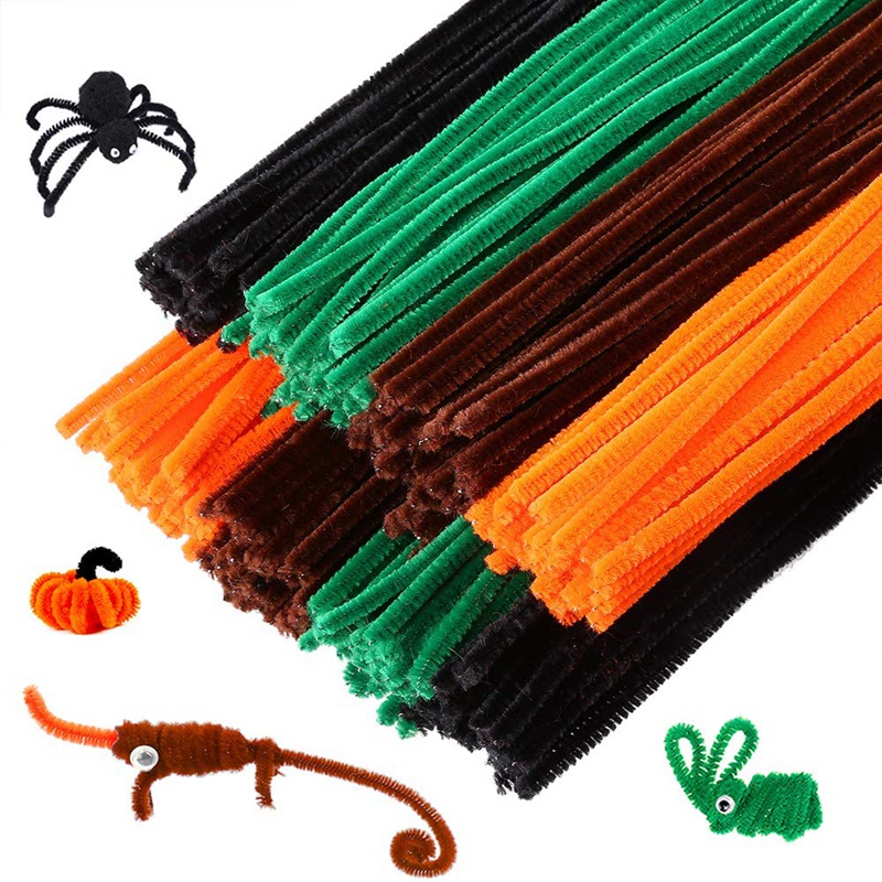 400Pcs Halloween Pipe Cleaners Chenille Stems 6mm x 11.8Inch, Chenille Stems for DIY Art Craft Decorations