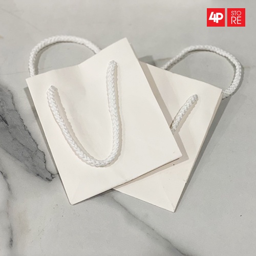 10 TÚI KRAFT TRẮNG NGÀ QUAI VẢI 11X13X6CM - HỎA TỐC