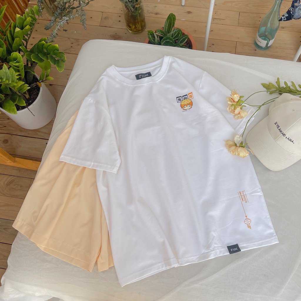 Áo thun tay lỡ in hình cô bé mũ vàng form rộng basic unisex - Made by Fiin