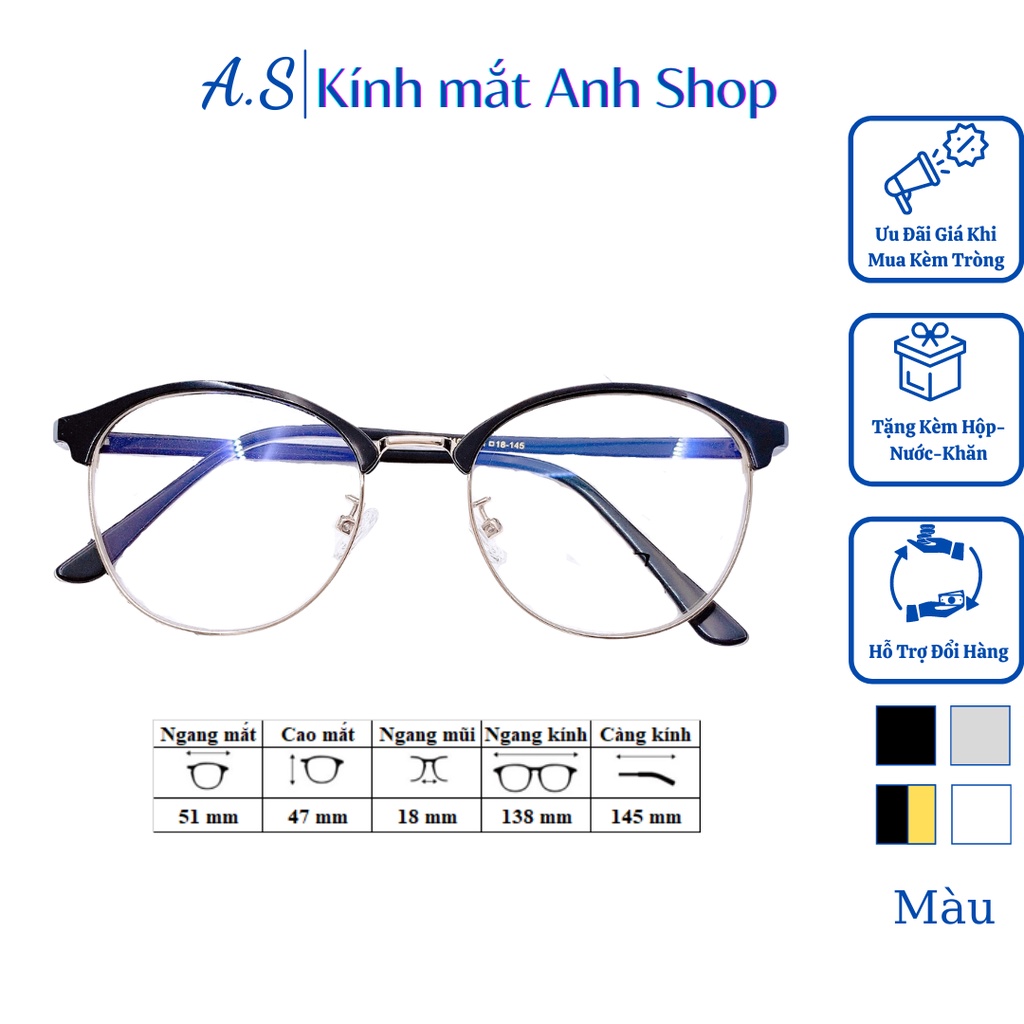 Kính tròn thời trang nhỏ xinh chất liệu kim loại GM1027