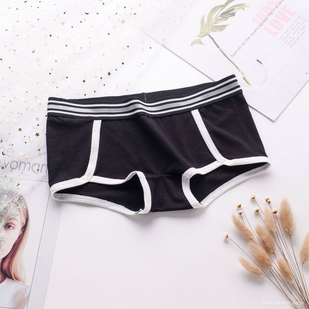 Set 4 quần lót cotton thời trang nữ eo trung bình cỡ lớn kẻ sọc kiểu dáng giản đơn | BigBuy360 - bigbuy360.vn