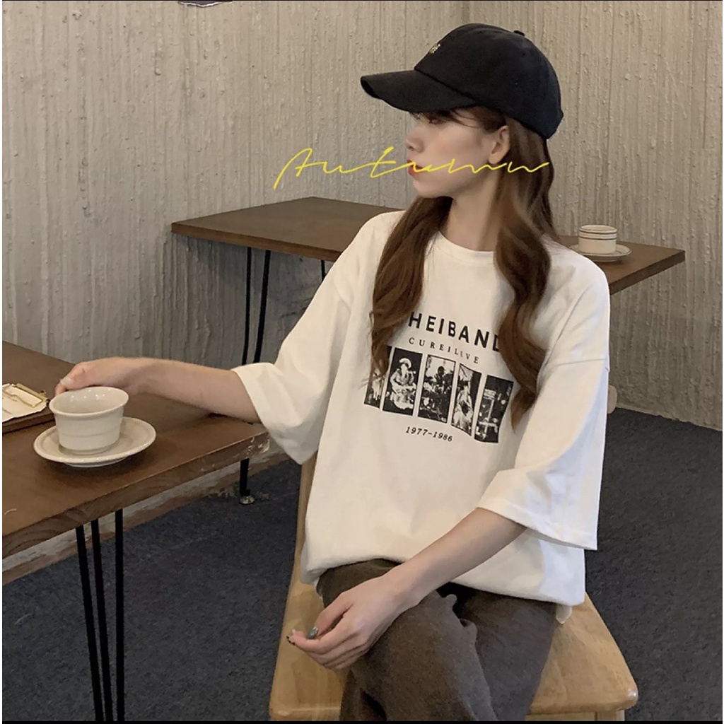 Áo thun phông nữ nam 3158 unisex nam nữ form rộng oversize chất liệu Cotton in chữ THEBAND