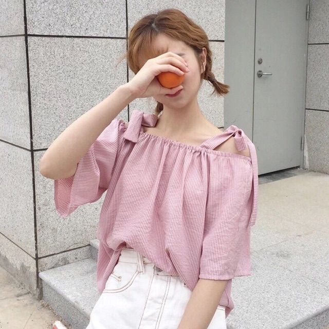 Áo trễ vai cột nơ ulzzang