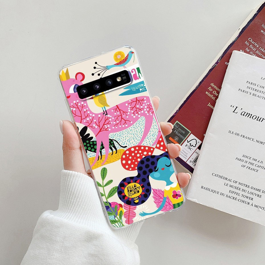 Ốp điện thoại TPU silicon mềm hình hoa xinh xắn thời trang cho Samsung Galaxy S10 Plus S10 S10E