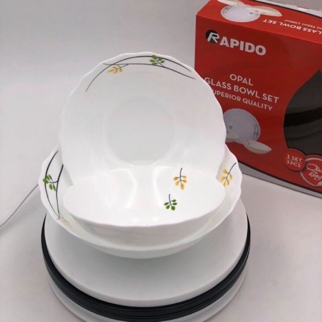Bộ 3 bát thuỷ tinh Ngọc - Rapido