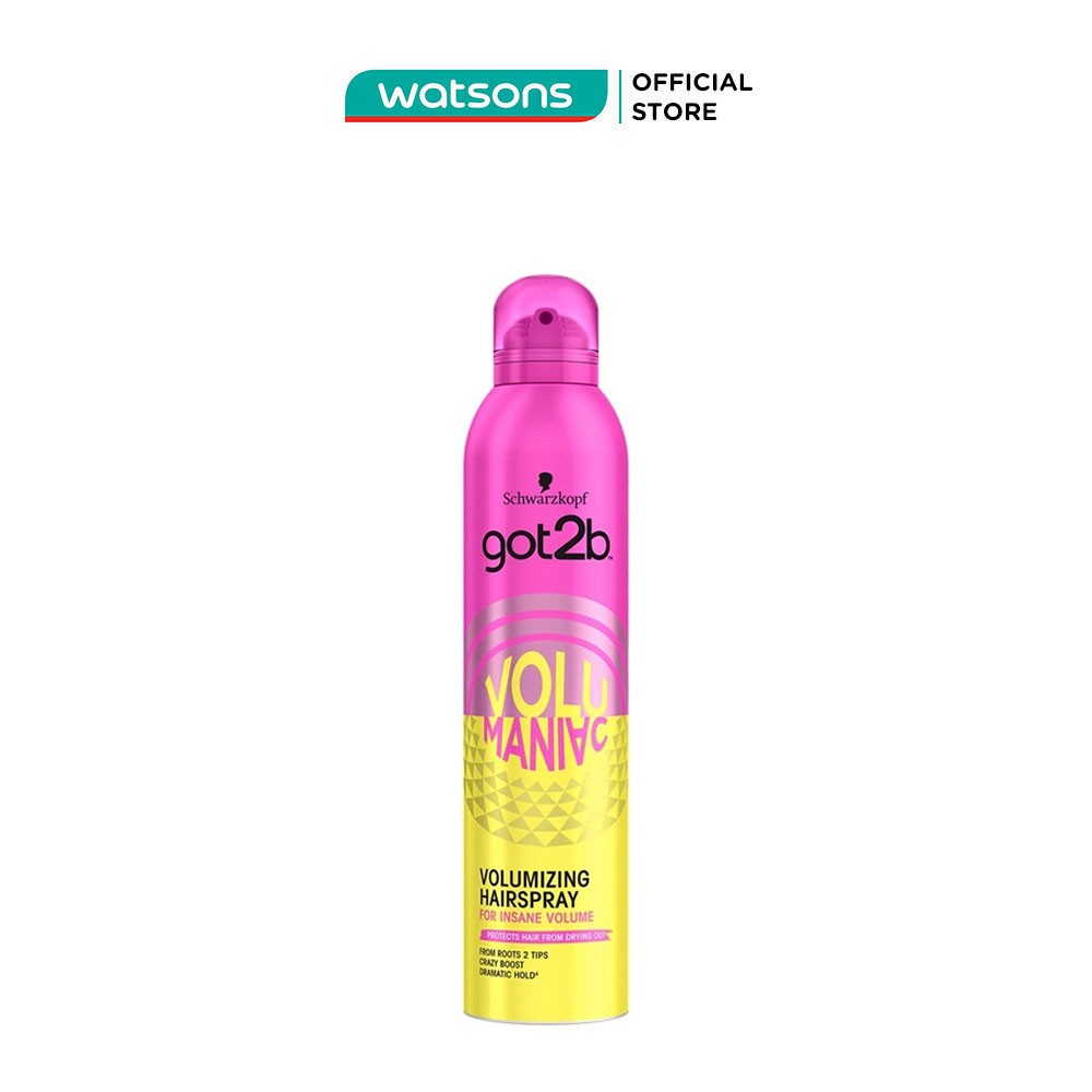 Keo Xịt Tóc Schwarzkopf Got2B Volumaniac Volumizing Làm Dày Mái Tóc Phồng Tự Nhiên 300ml