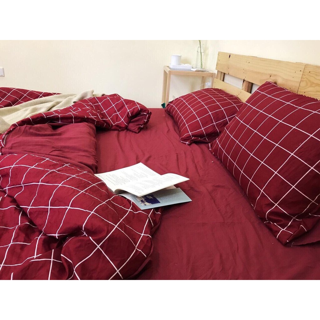 Bộ Chăn Ga Gối COTTON ĐŨI Kẻ Caro (nhiều mẫu) 4 món họa tiết Hàn Quốc | BigBuy360 - bigbuy360.vn