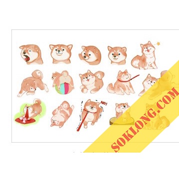 Bộ 45 sticker dễ thương hoạt hình - nhãn dán hình động vật cute STI38