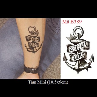 Xăm dán Tattoo mỏ neo B389
