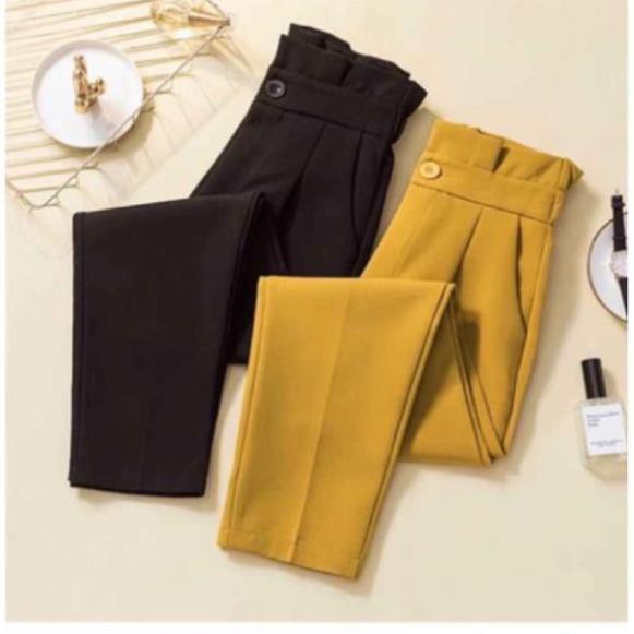 Quần Baggy cạp cao xếp ly - Chất vải tuyết mưa mềm mại - Mặc đi làm - đi học - đi chơi đều xinh - Sẵn màu Đen - Kem | BigBuy360 - bigbuy360.vn