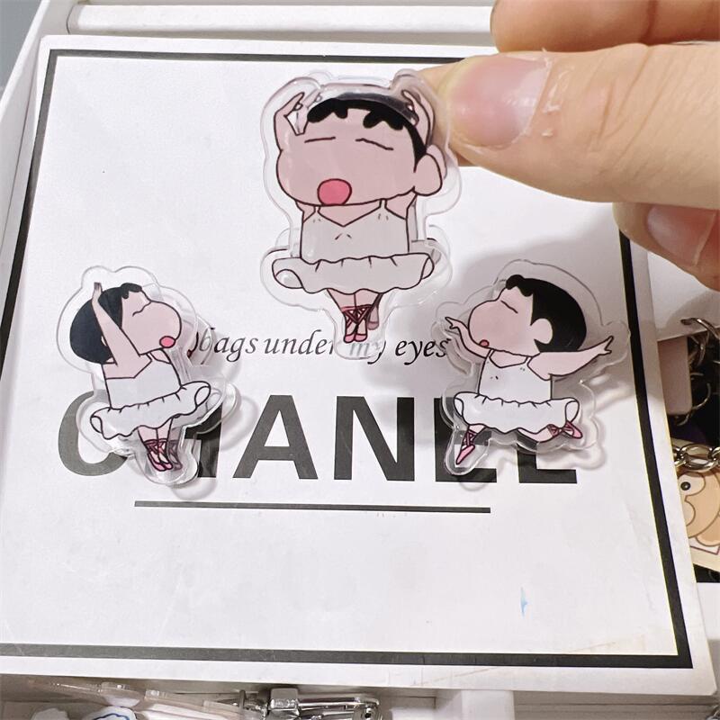 Kẹp giấy ghi chú acrylic mica crayon Shin chan cậu bé bút chì ngộ nghĩnh cute