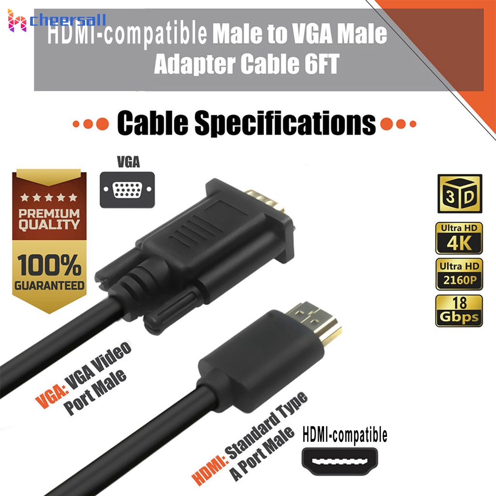 Cáp Chuyển Đổi HDMI 1080P Sang VGA Chuyên Dụng Cho Màn Hình Máy Tính / TV