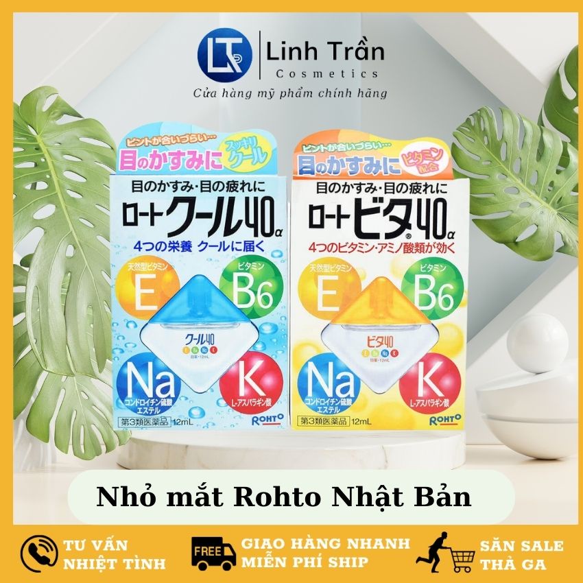 Nước nhỏ mắt rohto Nhật Bản, nhỏ mắt giảm cận, cho đôi mắt sáng  Vitamin Rotovita 12ml