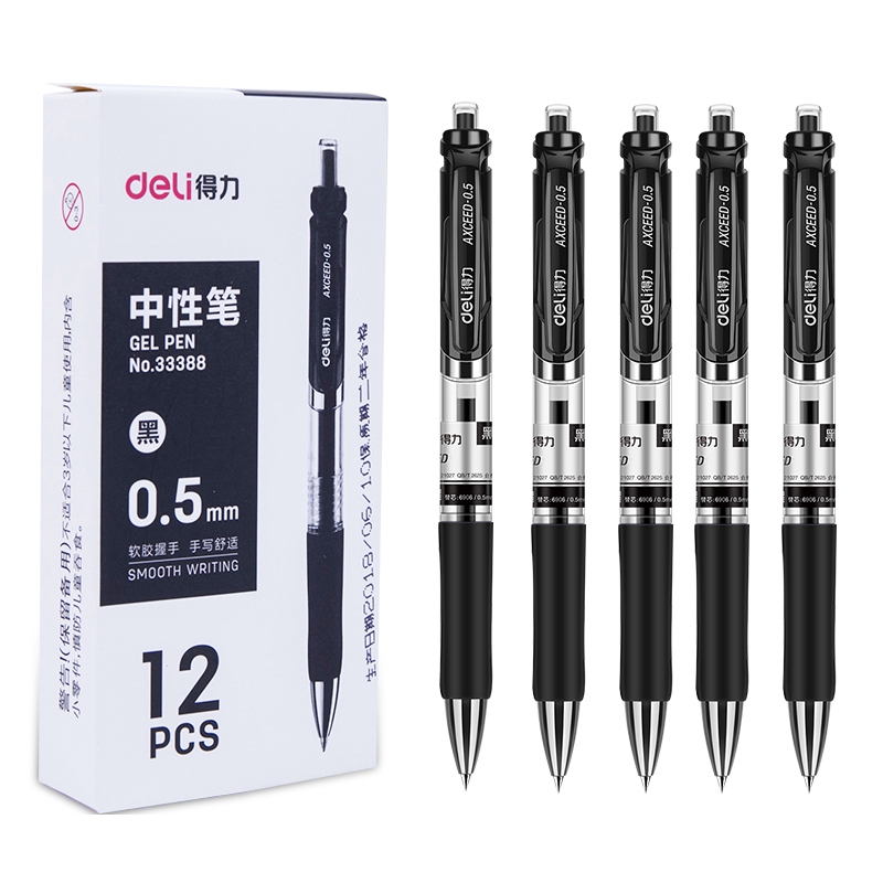 Ossayi 12Pcs/pack Retractable Gel Ink Pen Student Officce School Writing Pen
