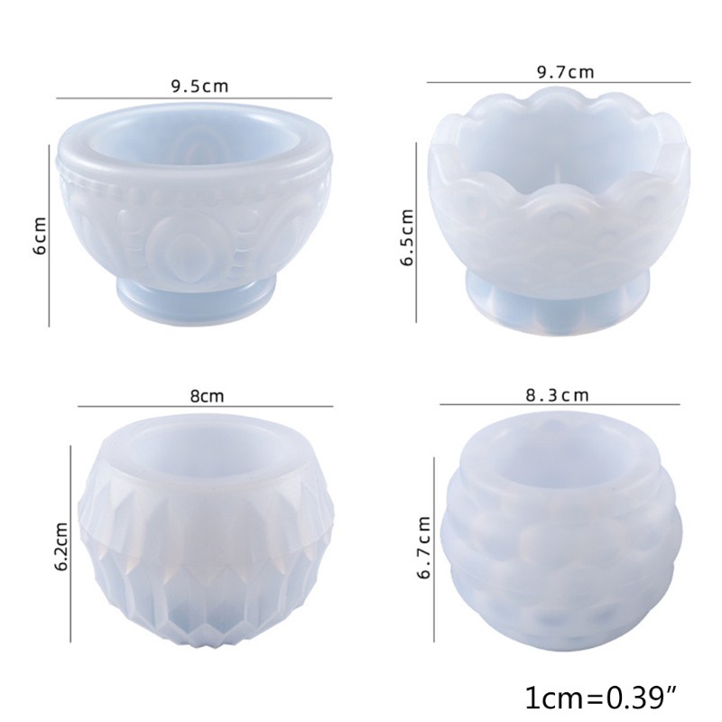 Khuôn Silicone Làm Chậu Hoa / Nến Bằng Nhựa Epoxy Diy Trang Trí Nhà Cửa