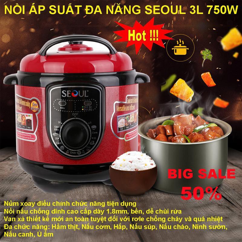 Nồi áp suất điện đa năng Seoul TSU-300A 3 lít-Bảo hành uy tín - LỖI 1 ĐỔI 1