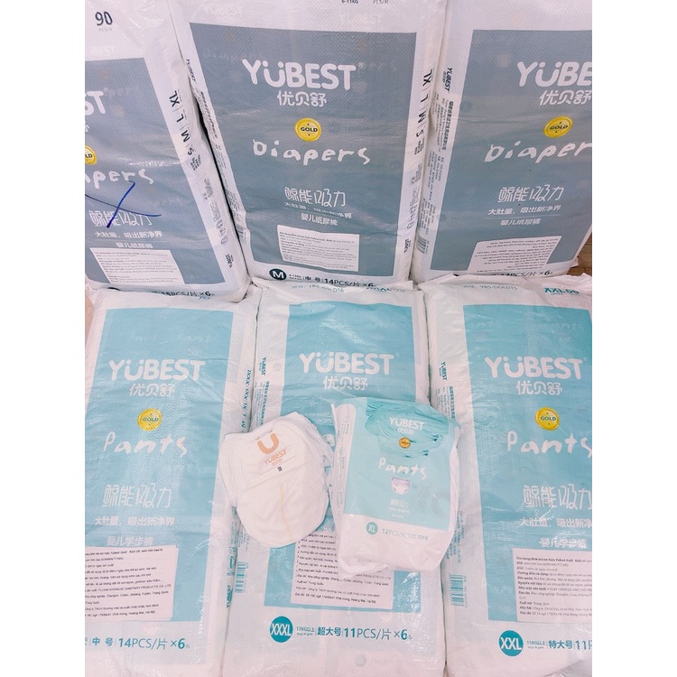 Tã/Bỉm Quần Yubest Gold Size S90 M84 L78 XL72 XXL66 XXXL66