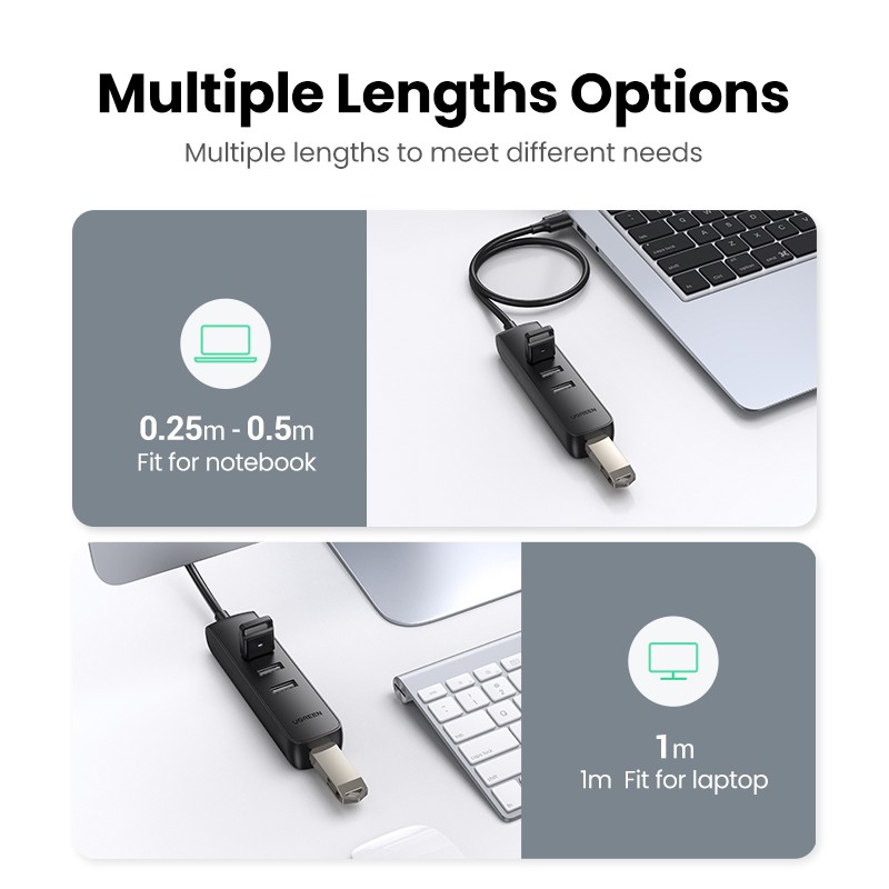 Ugreen Hub chia 4 cổng usb 3.0 thiết kế nhỏ gọn đa năng thích hợp cho MacBook Pro / Surface / MateBook