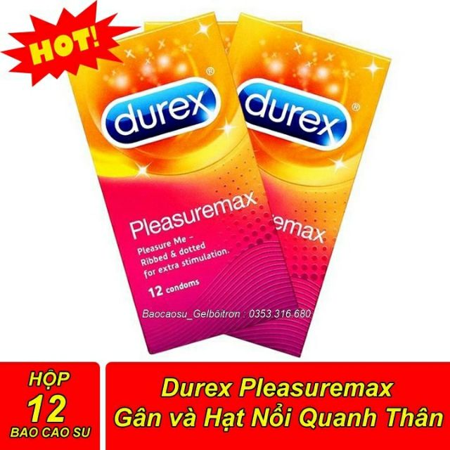 ao Cao Su Durex Pleasuremax gân Gai  12 cái