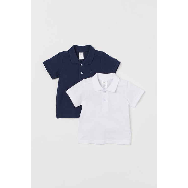 Áo polo cộc tay bé trai - Set 2 áo cộc polo HM cho bé trai size 2-8t