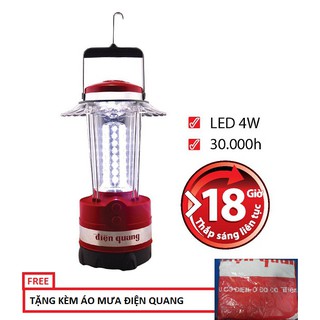 Đèn Sạc Led Điện Quang ĐQ PRL02 04765 (4w, Daylight, Cầm Tay ) + TẶNG ÁO MƯA ĐQ