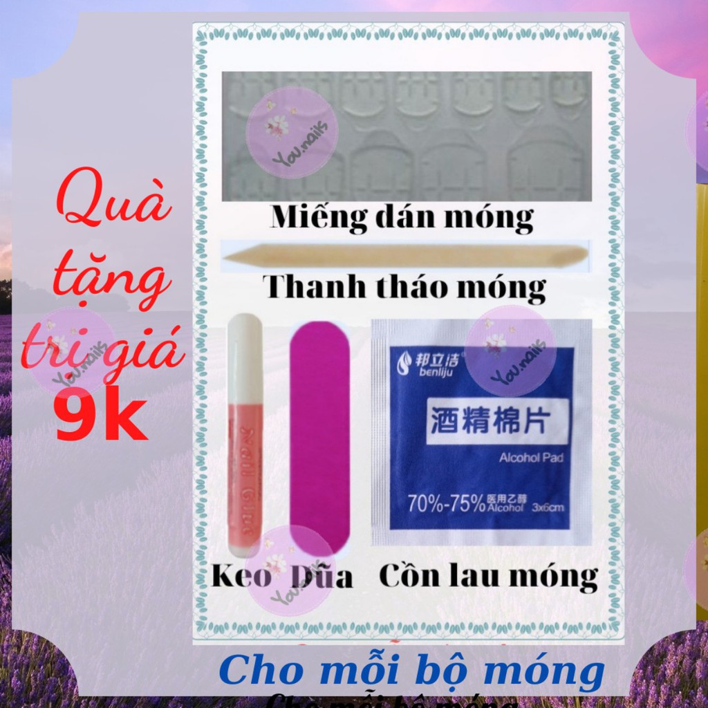 Móng tay giả kèm keo dài nhọn ngắn dễ thương YOU NAILS (Mã Yn-121--Yn-130)