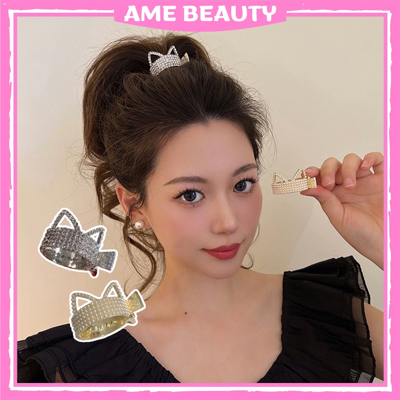 Kẹp tóc Hàn Quốc đuôi ngựa đính đá , cặp tóc càng cua tai thỏ đáng yêu Ame Beauty