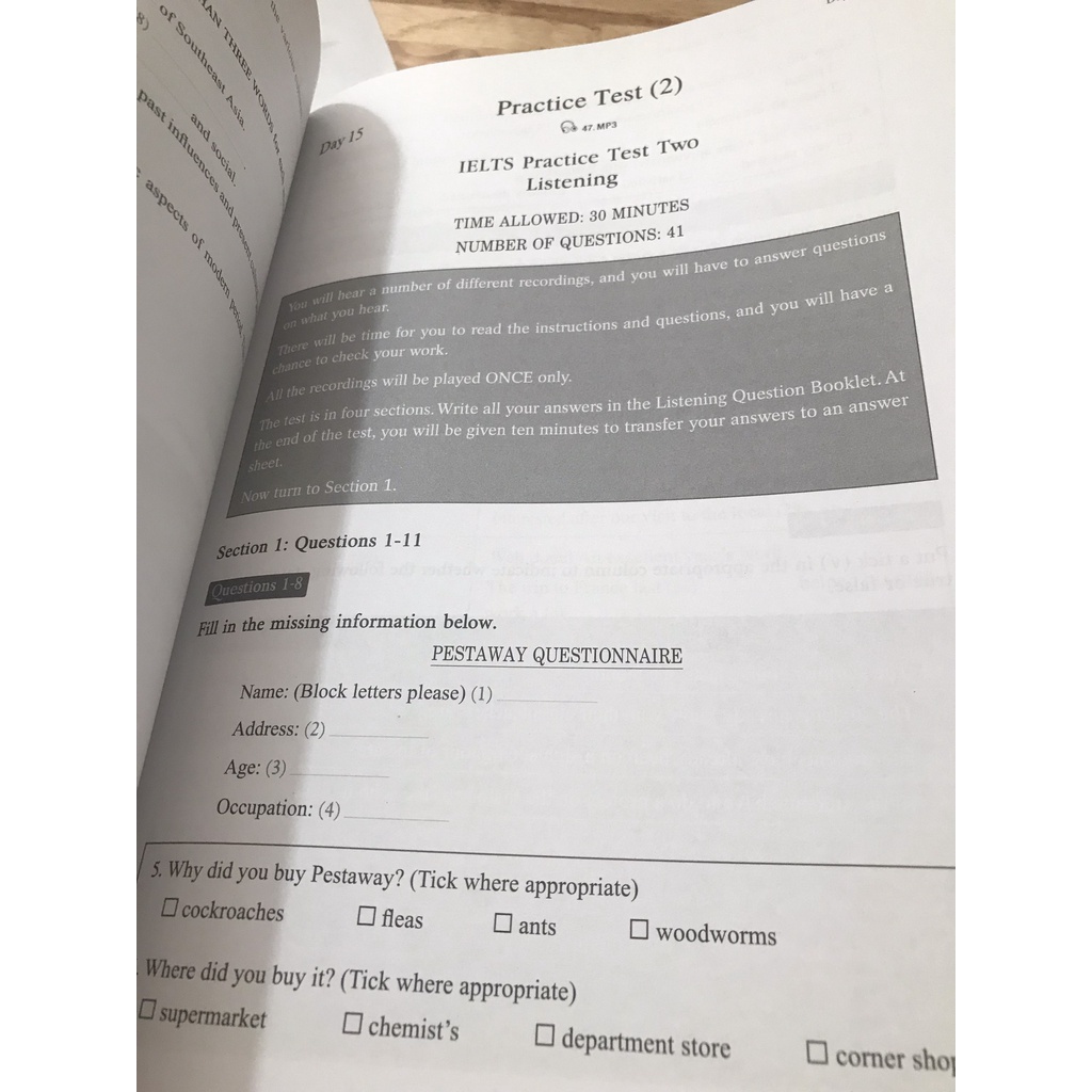 Sách - 15 days'practice for IELTS listening