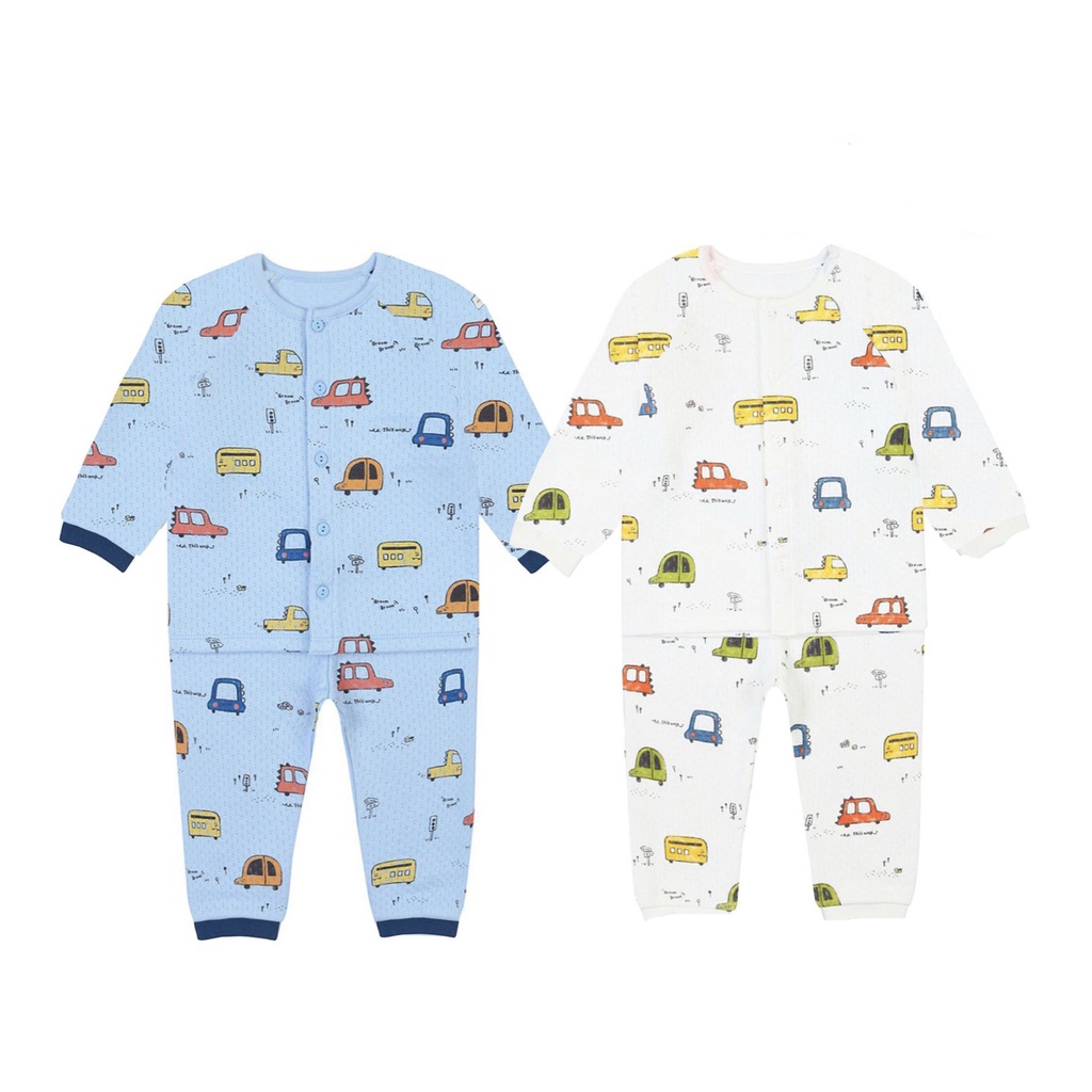 Bộ chần bông 100% cotton xuất Hàn dư xịn mềm ấm cho bé trai bé gái