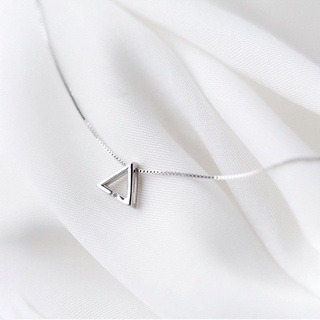 Dây chuyền, vòng cổ bạc 925 hình khối tam giác basic davi silver