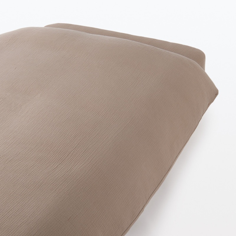 Muji Vỏ Chăn Cotton Vải Xô 3 Lớp - Nâu Nhạt, K ２３０×２１０ｃｍ